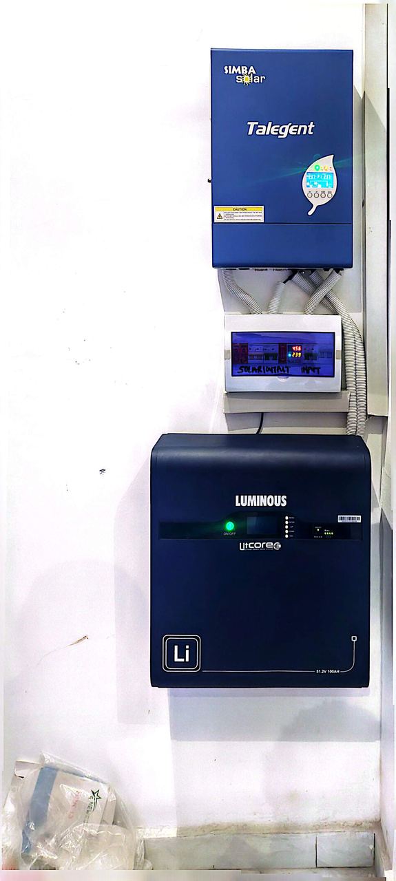 Solar charge controller and inverter installation