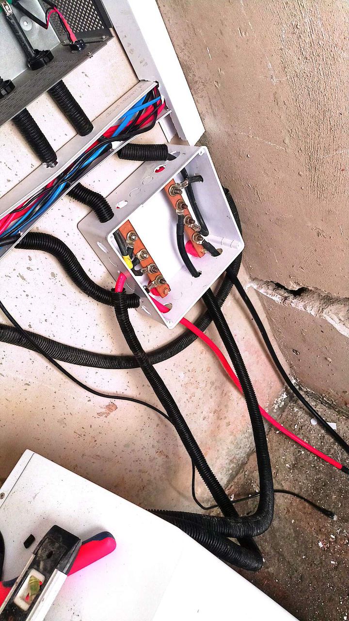 Electrical wiring and distribution board work in progress