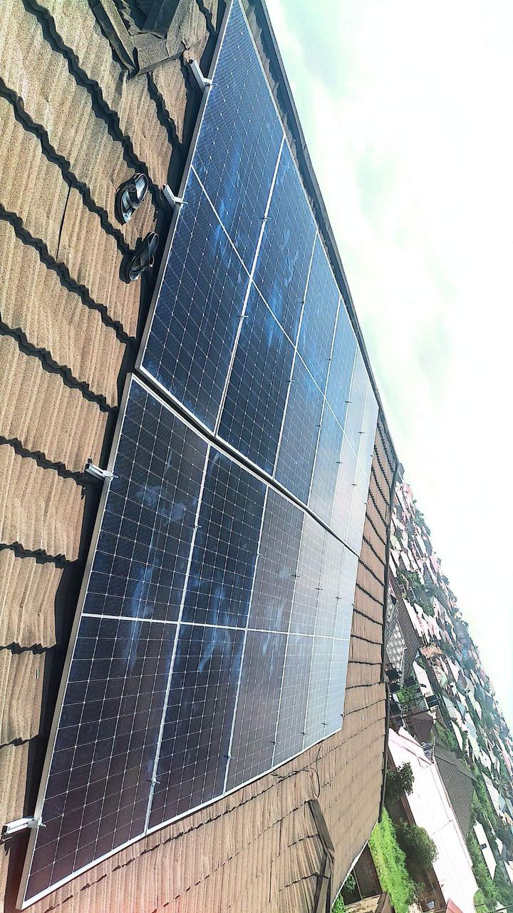Solar array installed on a tiled residential roof