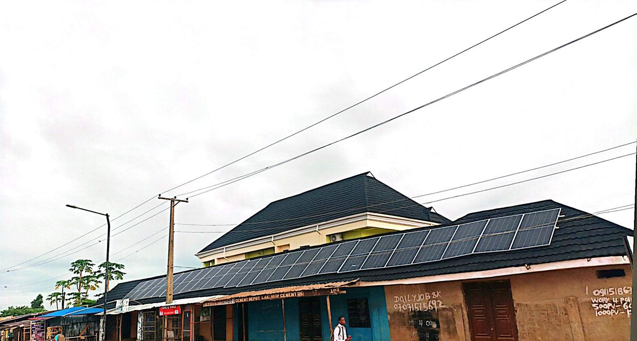 Completed rooftop solar panel installation on a residential building